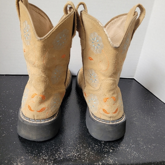 Roper Suede Ankle Boots with Blue and Orange Embroidery - Picture 5 of 9